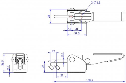 Hook Toggle Clamps (Stainless Steel)