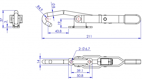 GH-452 Model of Hook Toggle Clamps