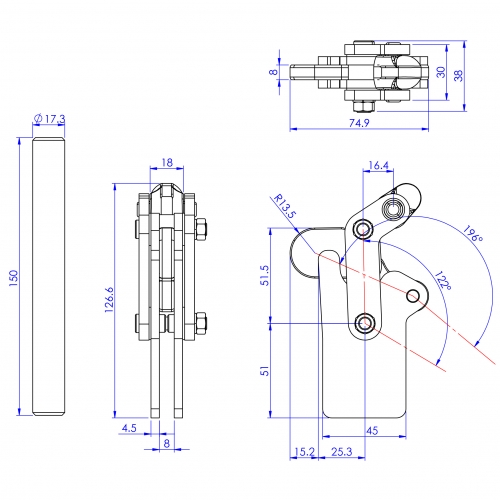 GH-701-C Model of Heavy Duty Toggle Clamps