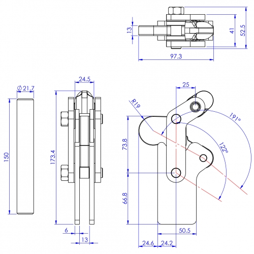 GH-701-D Model of Heavy Duty Toggle Clamps