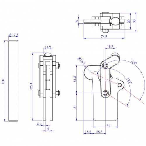 GH-70101 Model of Heavy Duty Toggle Clamps