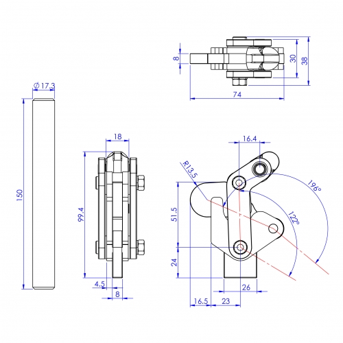 GH-702-C Model of Heavy Duty Toggle Clamps