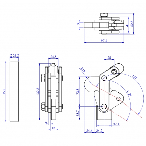 GH-702-D Model of Heavy Duty Toggle Clamps