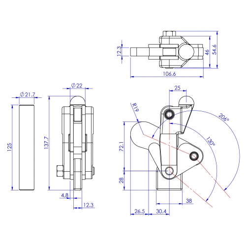 GH-70510 Model of Heavy Duty Toggle Clamps