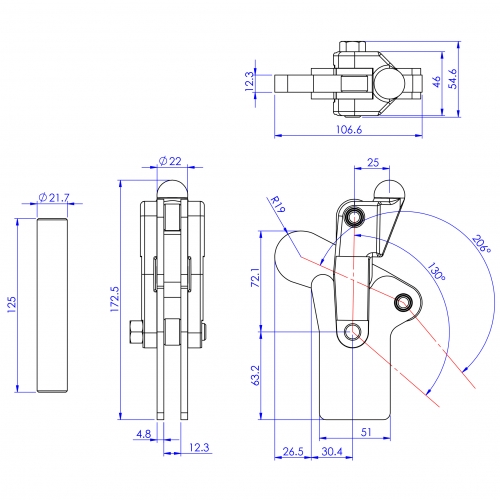 Heavy Duty  Toggle Clamps  Flat Base All Arm Types