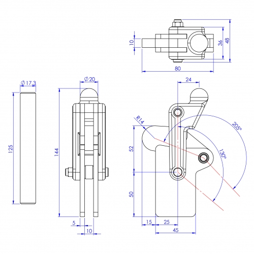 Heavy Duty  Toggle Clamps  Flat Base All Arm Types