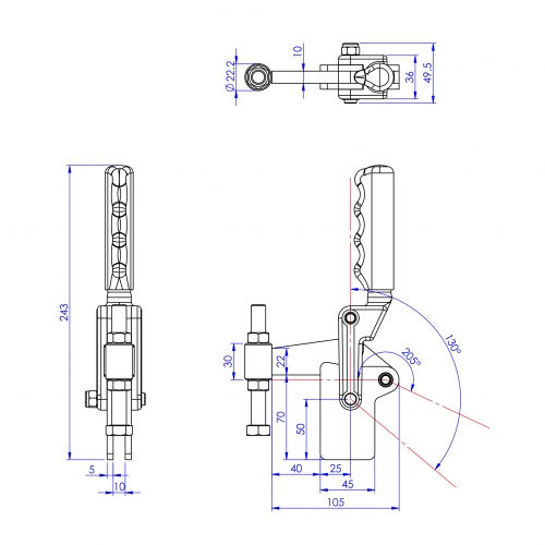 Heavy Duty  Toggle Clamps  Flat Base All Arm Types