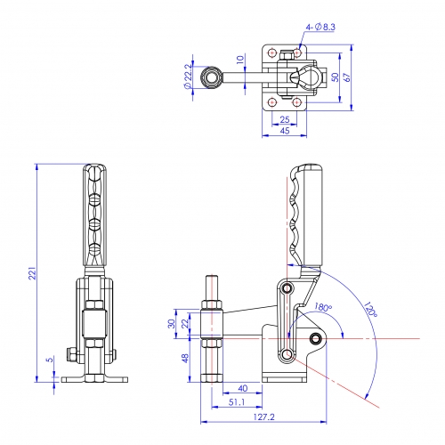 GH-70725 Model of Heavy Duty Toggle Clamps