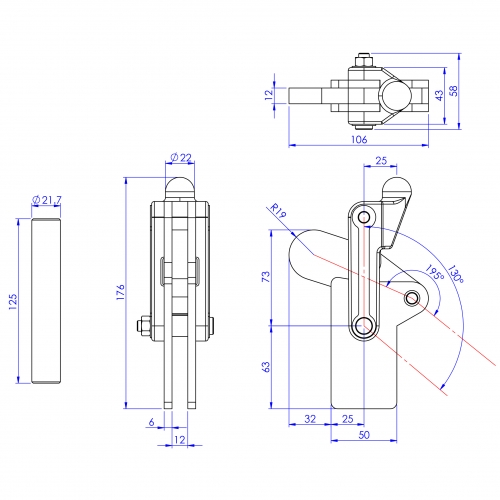 Heavy Duty  Toggle Clamps  Flat Base All Arm Types