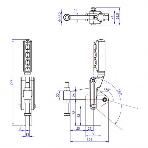 Heavy Duty  Toggle Clamps  Flat Base All Arm Types