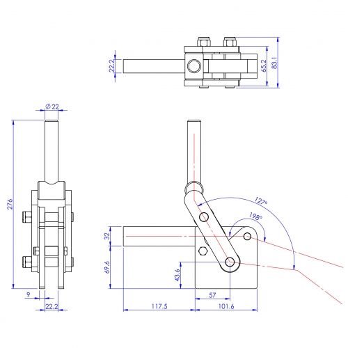 Heavy Duty  Toggle Clamps  Flat Base All Arm Types