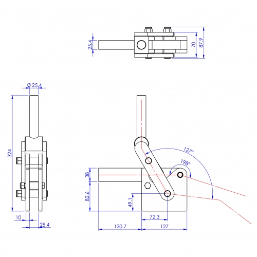 Heavy Duty  Toggle Clamps  Flat Base All Arm Types