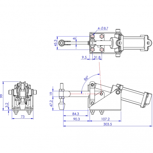 Pneumatic Vertical Toggle Clamps