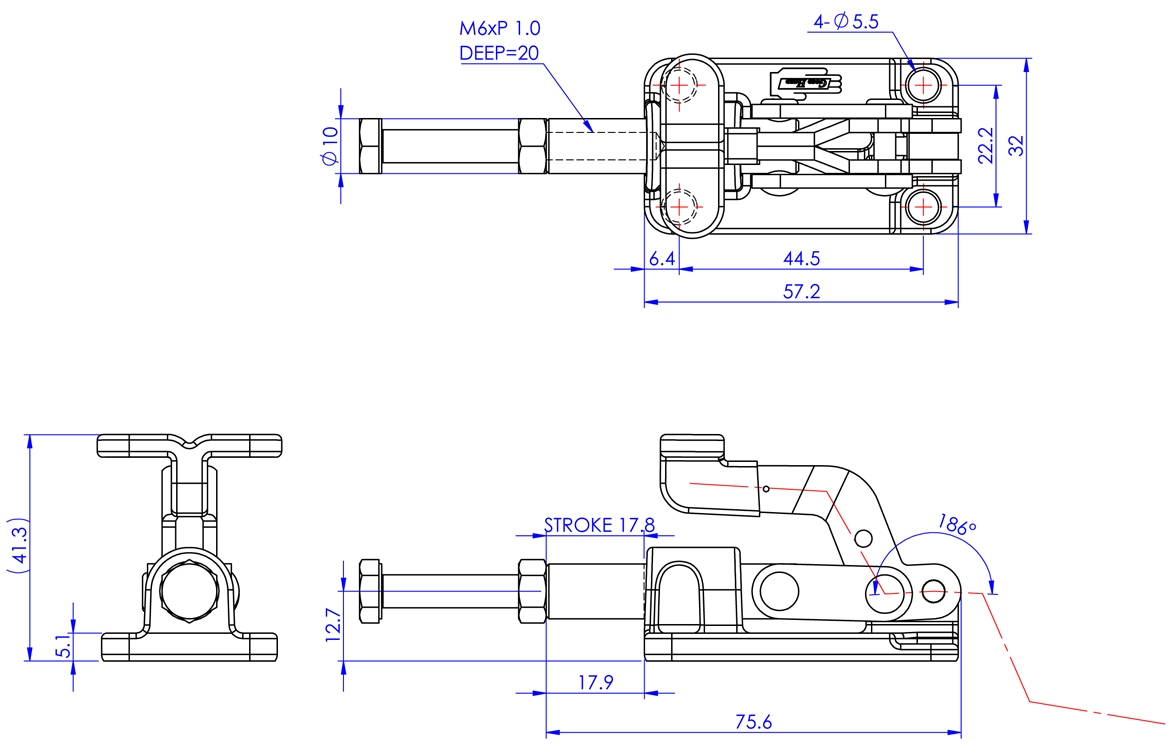 Steel Push-Pull Toggle Clamp KM-36060 - View #10