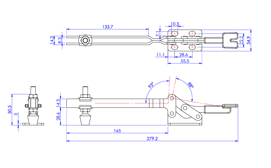 VH-12285 Vertical Handle Toggle Clamp (Cross Referenced: 210-TU)