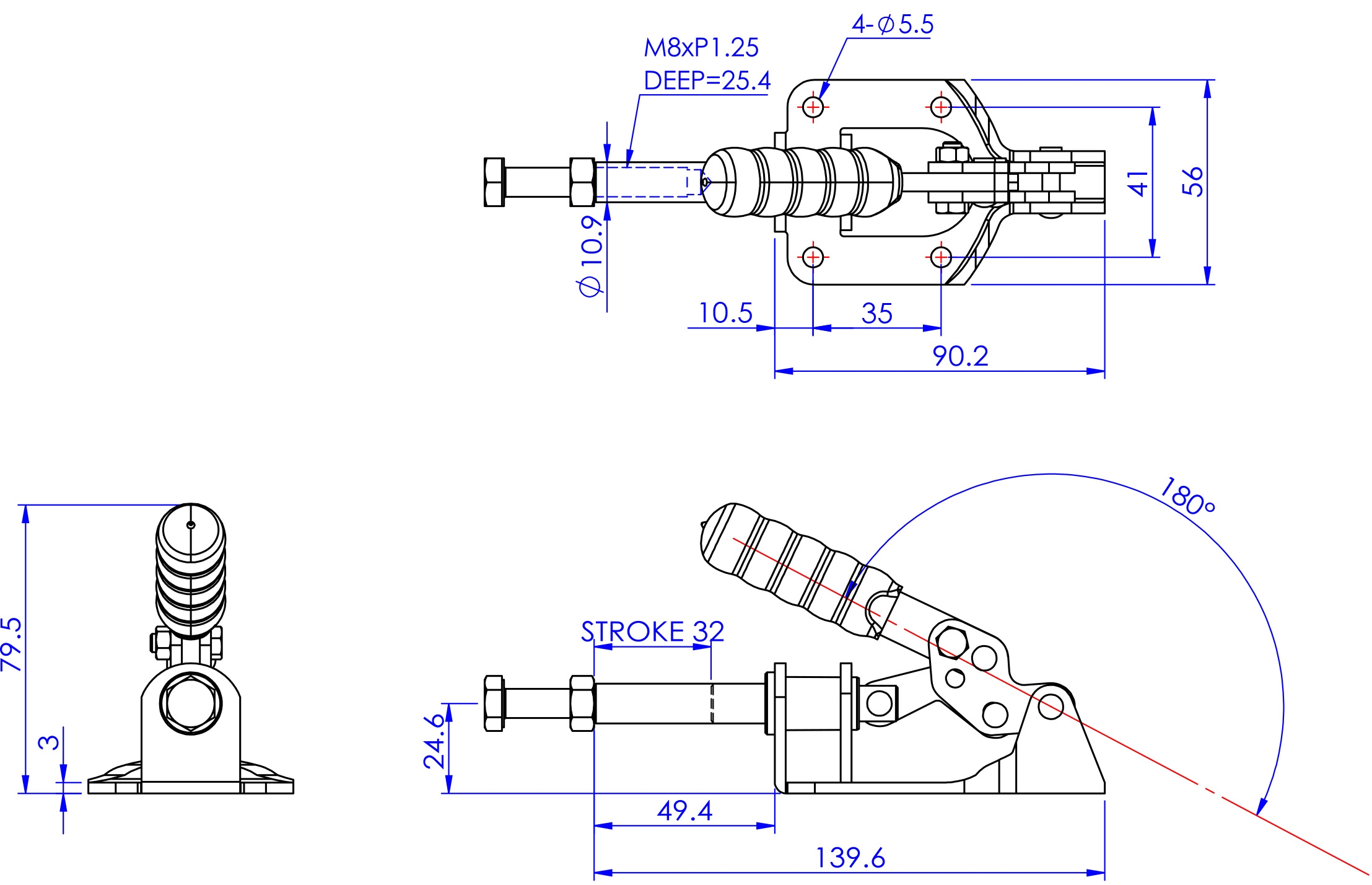 Details about   Hand Tool 302F Toggle Clamp Quick Release Push Pull Type 300Lbs Holding Capacity 